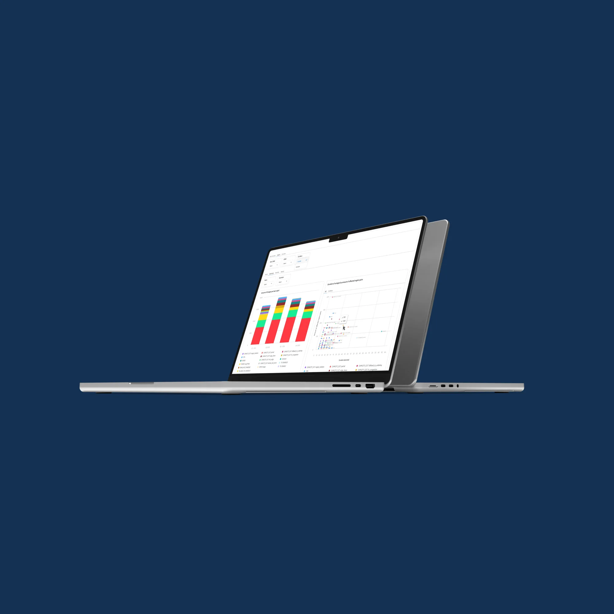Google case study — laptops with the WAN dashboard on a deep blue background