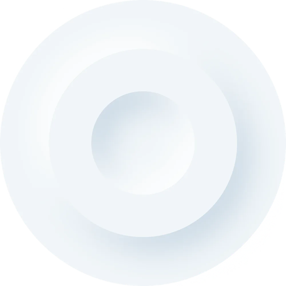 Neumorphism sample: a soft white disc with subtle shadows