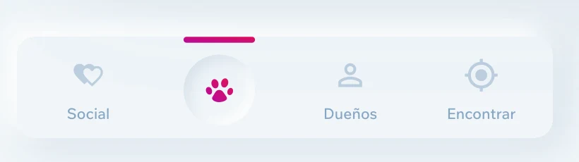 Bottom nav with the Mascotas tab active